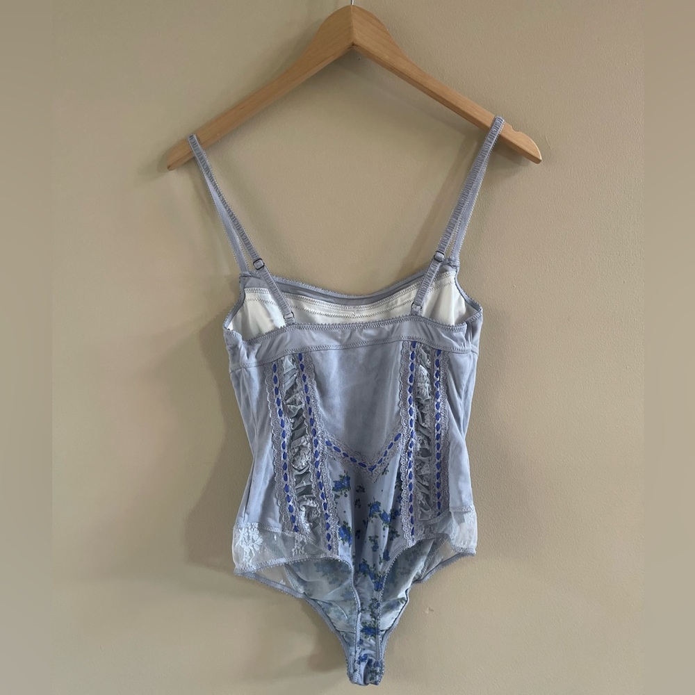 Free People Sara Corset Bodysuit in Blue Combo; Size: Medium - Picture 7 of 13